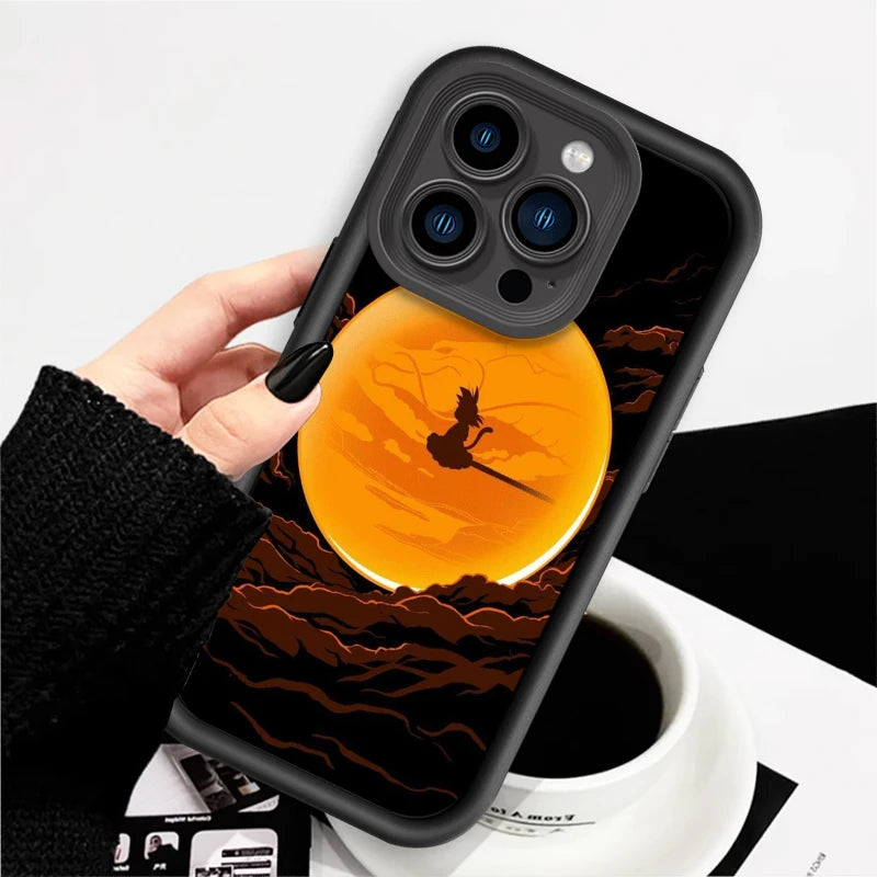 D-Dragon Ball Logo Japan Goku Eye Ladder For Apple iPhone 15 14 13 12 11 XS XR X Pro Max Plus Soft Phone Case