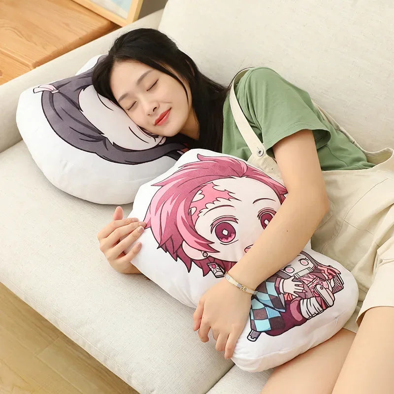 Hot Kawaii Demon Slayer Nezuko Cuddly Toy Anime Tanjirou Pillows Doll Cute Shinobu Sofa Cushions Doll Pendants 12CM