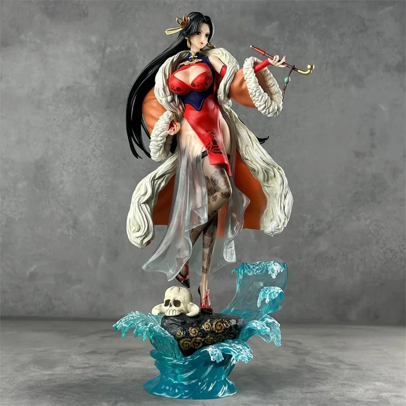 36cm One Piece Boa Hancock Chinese Style Cheongsam Anime Girl Figure Model Statue Boy Collection Desktop Decoration Ornament Toy