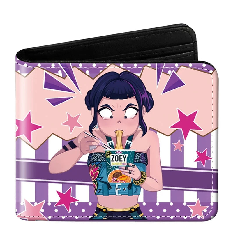 Devil Hunter Pu Anime Print Short Mini Wallet Rumi Mira Zoey Saja Boys Figure Change Storage Bag Birthday Gift