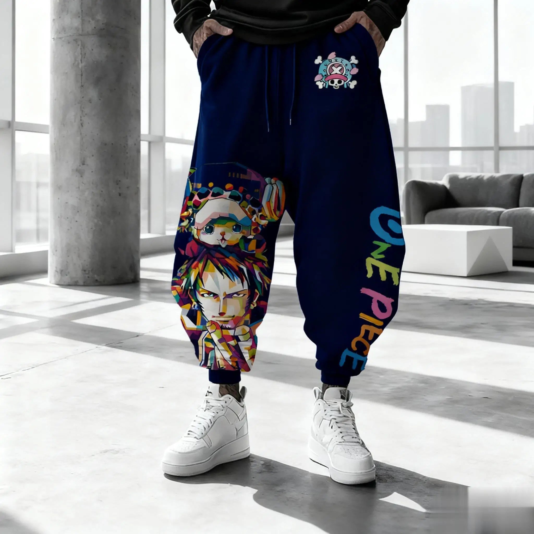 One Piece Anime Pants Men Chopper Zoro Print Streetwear Casual HipHop Trousers Joggers Sweatpants Y2k Fashion Winter Autumn