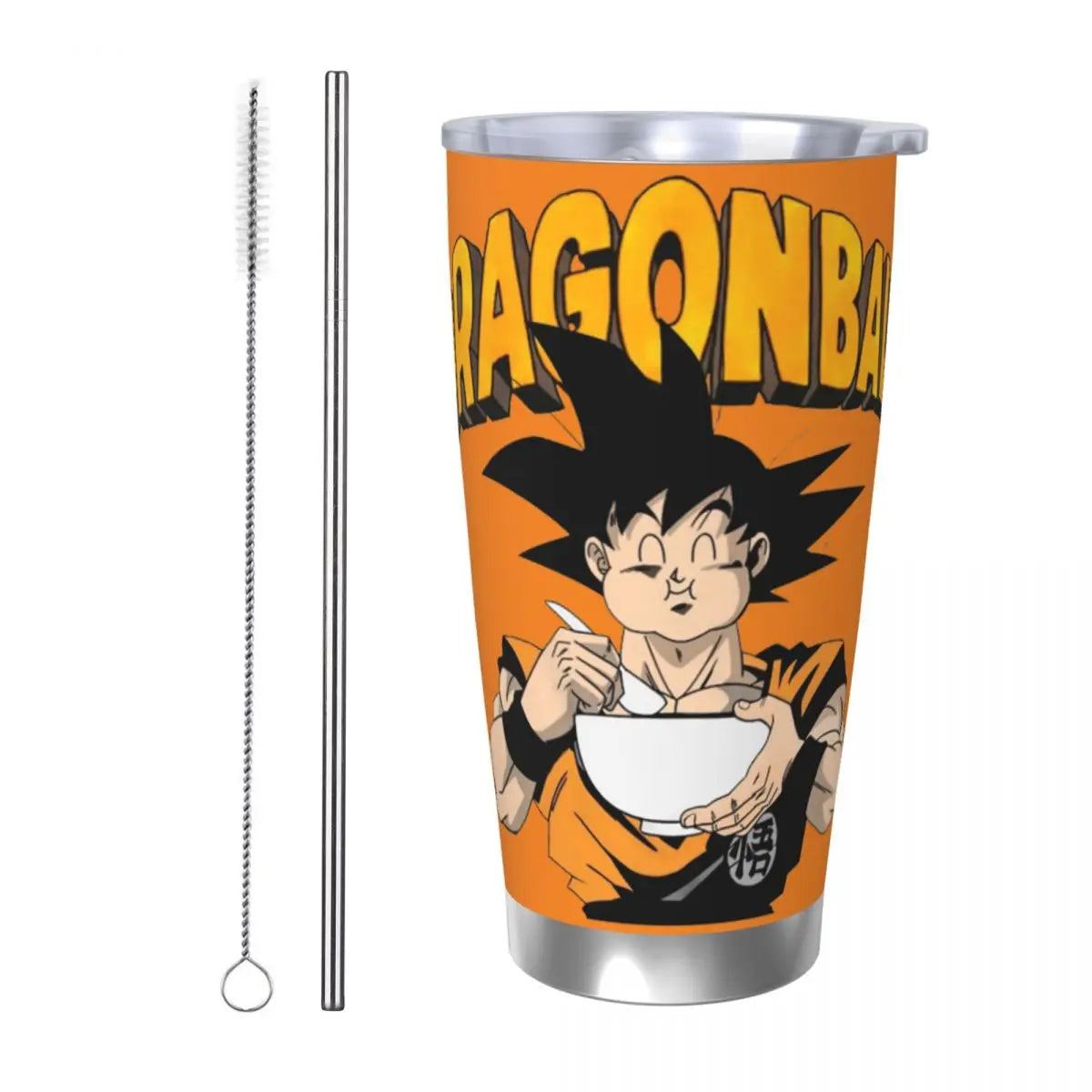 Son Goku & Vegeta DBZ Stainless Steel Tumbler – Double Wall Hot & Cold Cup with Straw