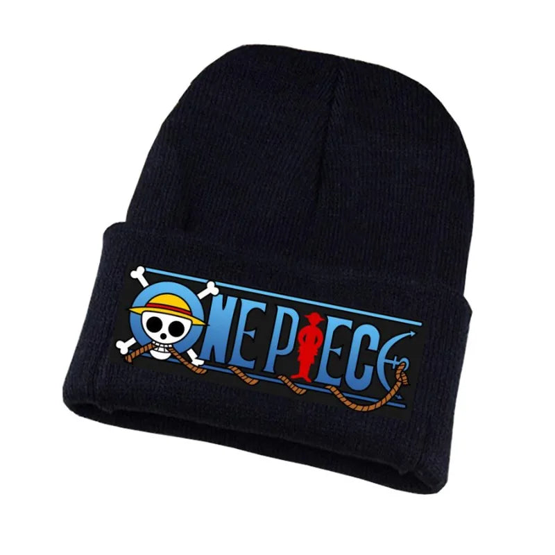 New Anime Cute One Piece Embroidered Beanies Hat Men Women Winter Autunm Warm Knitted Bonnet Cap Wool Skullies Boys Beanies Caps