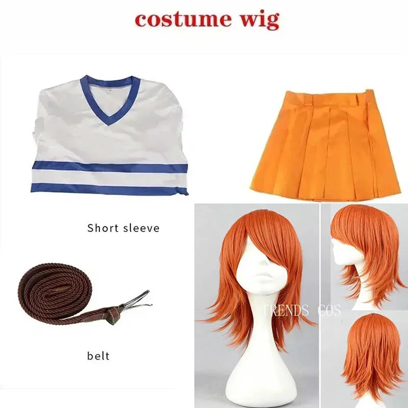 Anime Nami Cosplay Costume Anime Halloween COS Unifrom Outfits Role Play Novelty Women Dress Up Carnival Nami dress