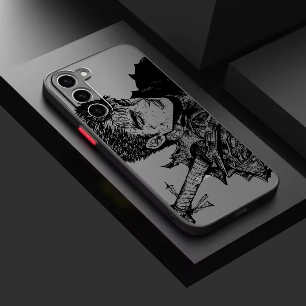 Berserk Anime Frosted Art Case – Samsung Galaxy S24–S8 Plus | Ultra | FE | 5G
