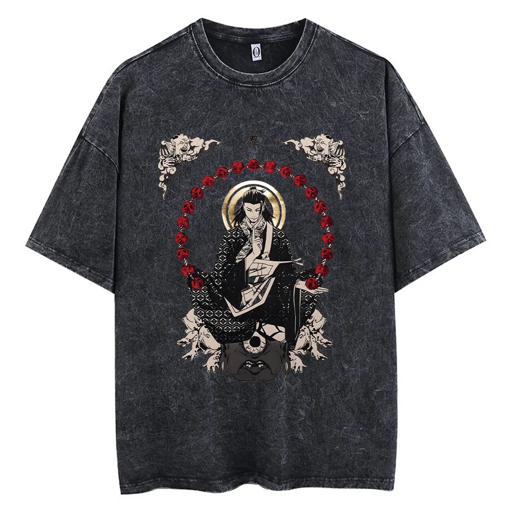Jujutsu Kaisen Vintage Geto Suguru Oversized T-Shirt – Retro Streetwear Anime Tee