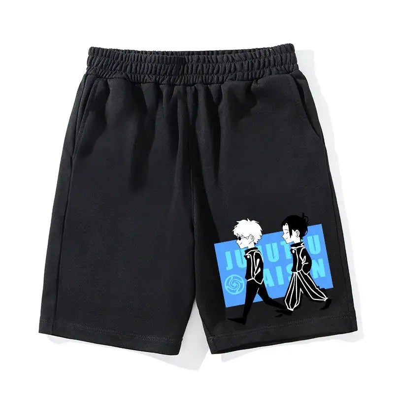 Anime Jujutsu Kaisen Workout Gym Shorts for Men Quick Dry Breathable Casual Athletic Shorts with Pockets Summer Running Short