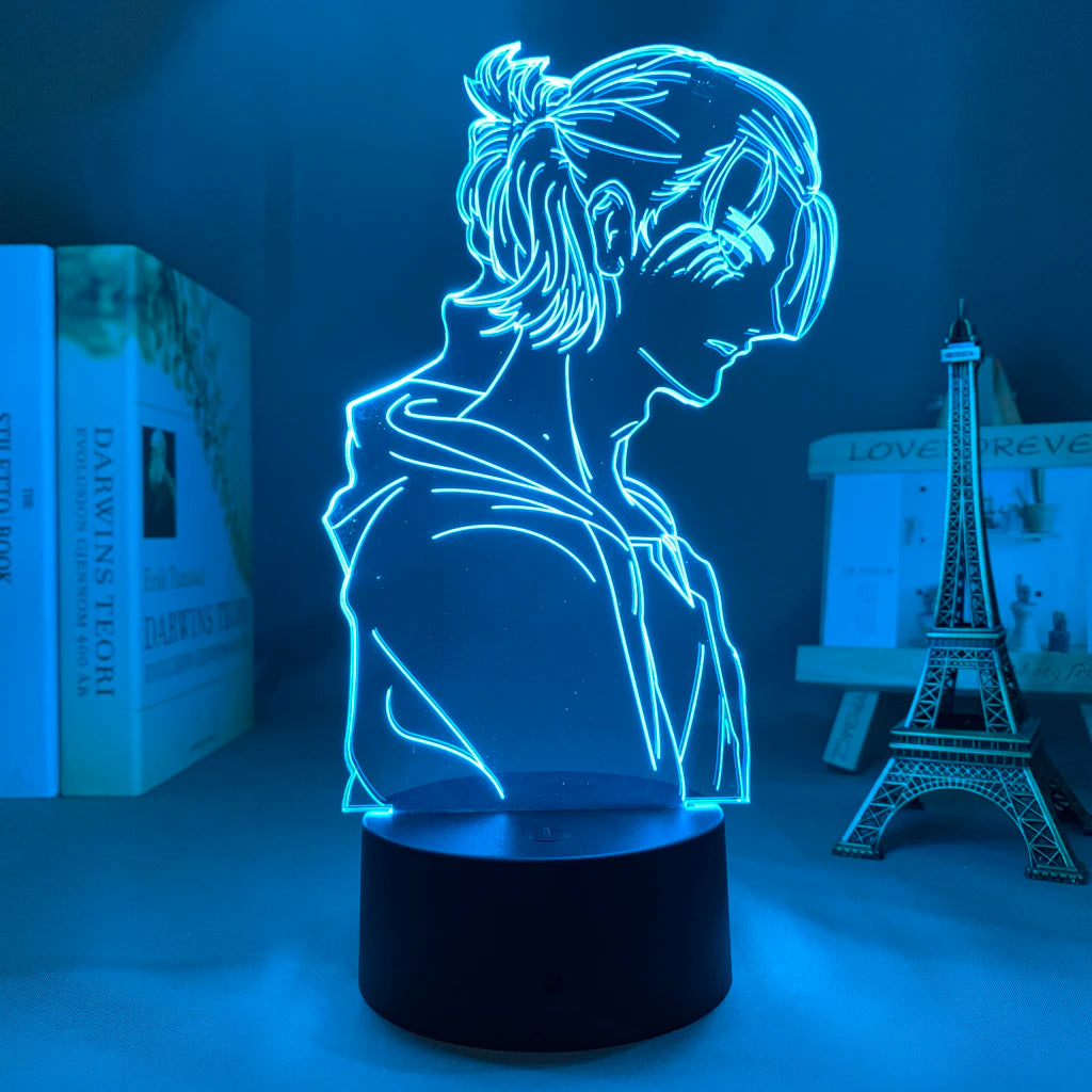 Anime 3D Lamp Attack on Titan Acrylic Luminous Stand Mikasa Ackerman Eren Yeager Action Figure For Kids Children Gifts