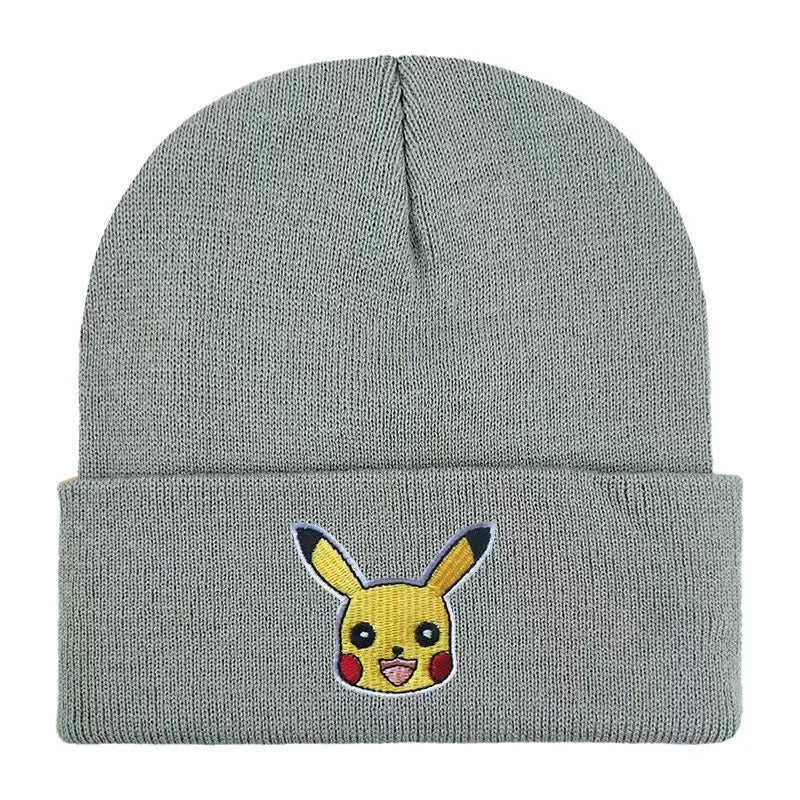 Pokemon Unisex Cotton Embroidered Beanies Casual Hats Knitted Winter Hat Hard Hip Hop Skull Bonnet Hat For Women Men