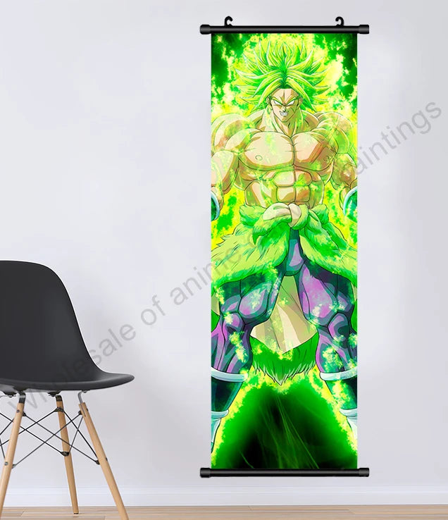 Dragon Ball Z Hanging Canvas Scroll – Goku, Vegeta & Frieza Anime Wall Art