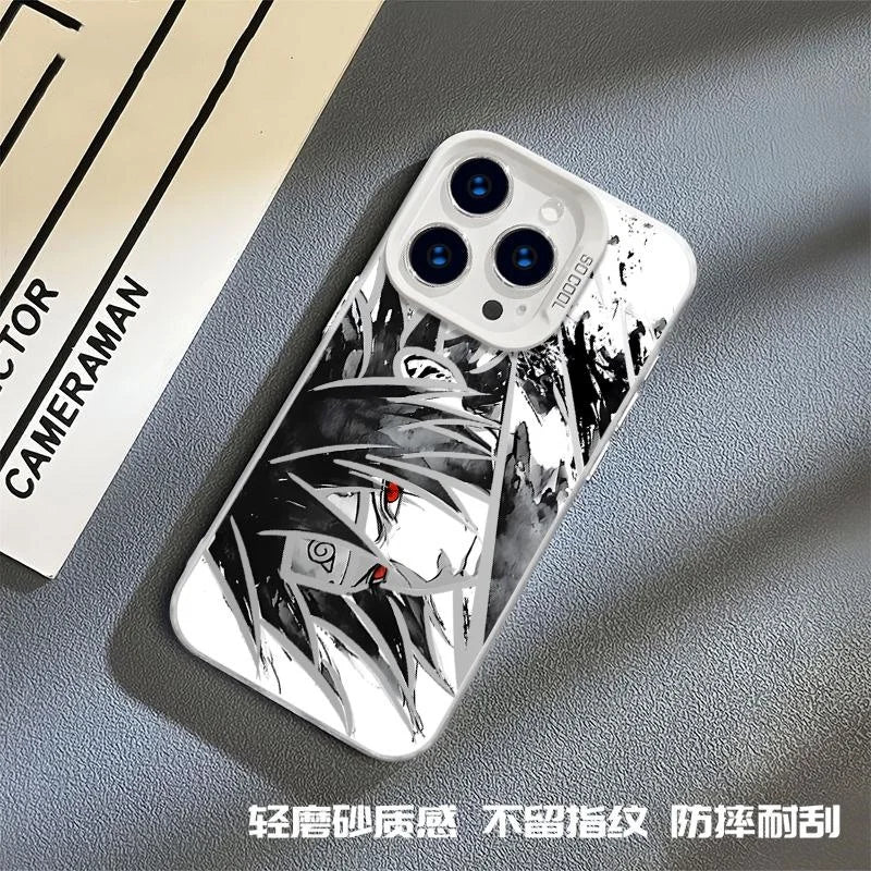 Naruto Anime Laser Case – Sasuke, Itachi & Kakashi 3D Shockproof iPhone 11–16 Pro Max