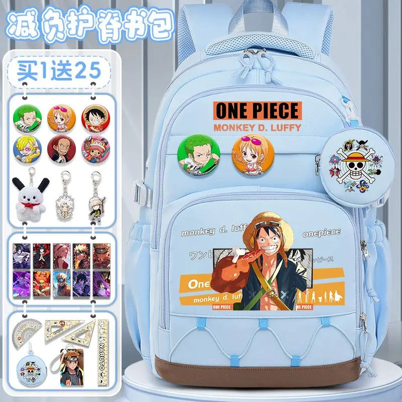 One Piece Luffy Backpack – Large Canvas School & Travel Bag