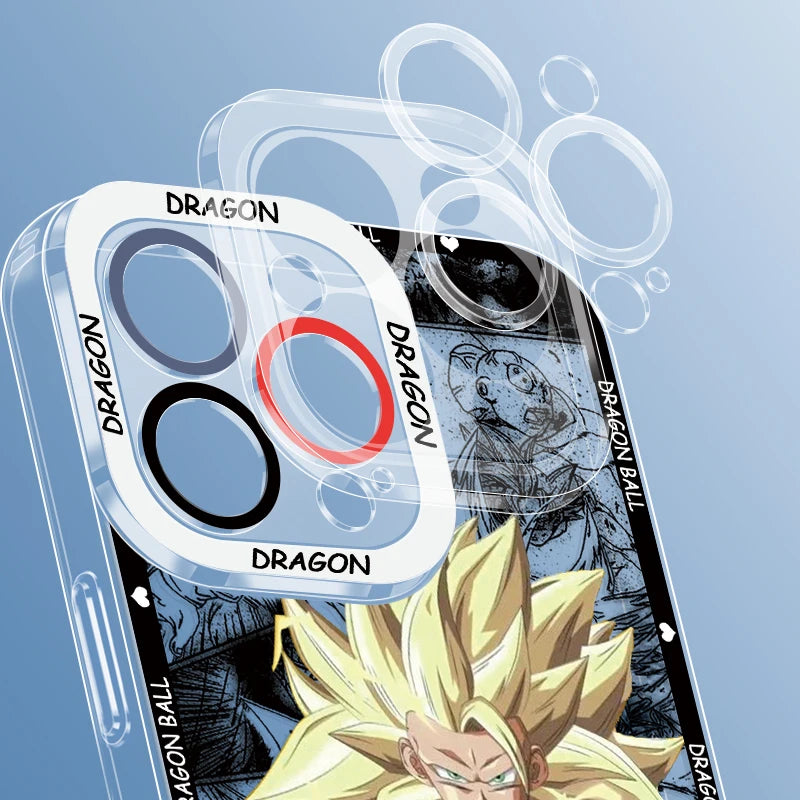 Goku & Vegeta Angel Eyes Case – Dragon Ball Transparent iPhone 7–15 Pro Max