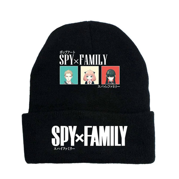 Spy x Family Knitted Beanie — Letter Print Warm Hat