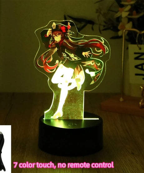 Genshin Impact 3D Lamp Anime LED Night Light Decorative Smart Touch dreamcast for Bedroom Home Decoration Valentine's Day Gift