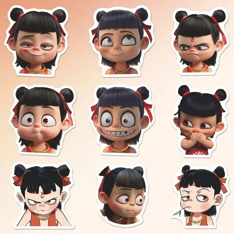 Nezha: The Devil Child's Sea Emoji Package Personality Sticker Cute Diy Waterproof Sticker Holiday Gift Kids toys