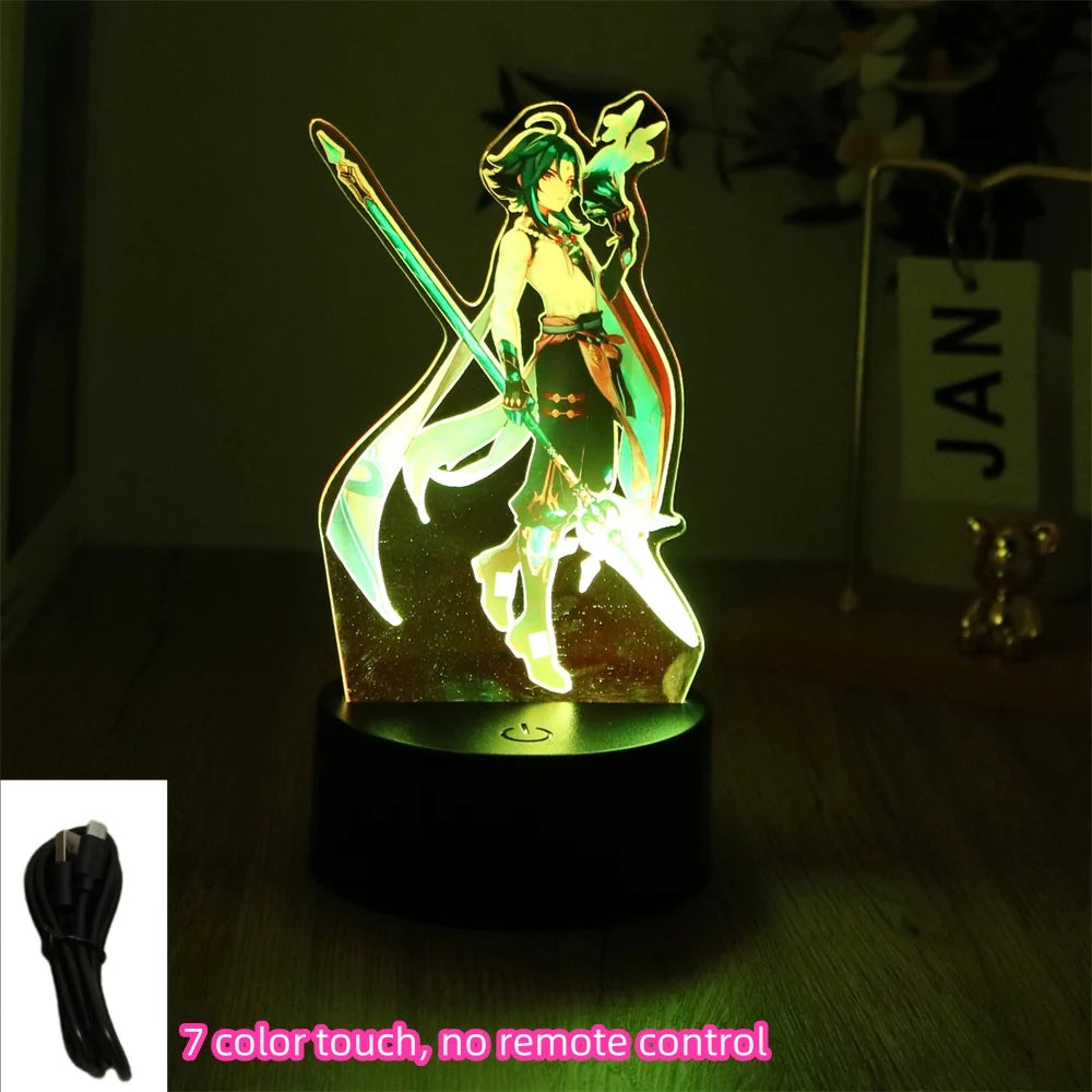 Genshin Impact 3D Lamp Anime LED Night Light Decorative Smart Touch dreamcast for Bedroom Home Decoration Valentine's Day Gift