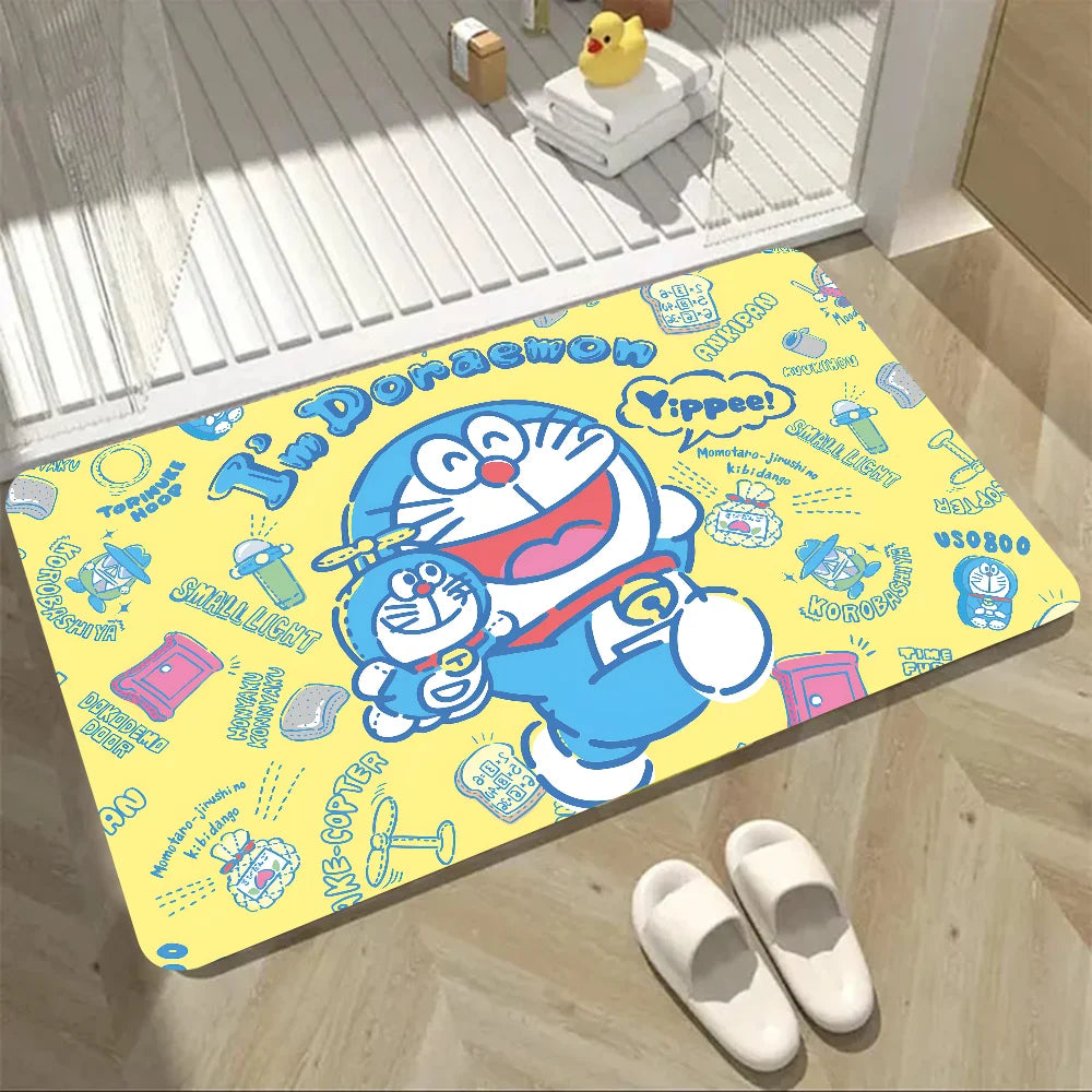 Doraemon Anime Floor Mat Home Carpet Bathroom Foot Mat Absorbent Non-Slip Doormat
