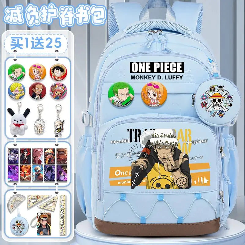 One Piece Luffy Backpack – Large Canvas School & Travel Bag