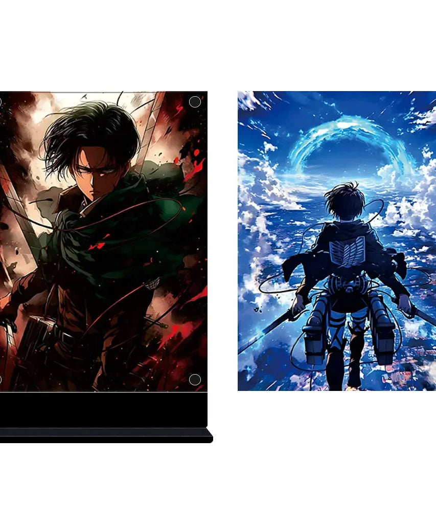 PCLP Led Backlit Poster Attack on Titan Levi Anime Night Light for Bedroom Nightlight Game Room Decor Table Night Lamp Sign AOT