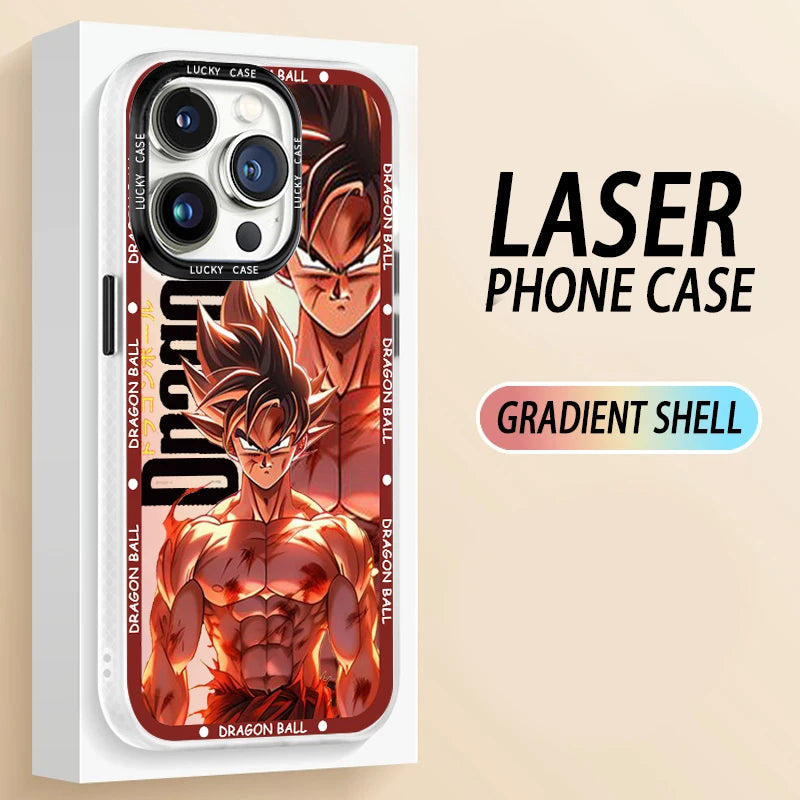 Goku & Gohan Laser Gradient Case – Dragon Ball iPhone 7–15 Pro Max