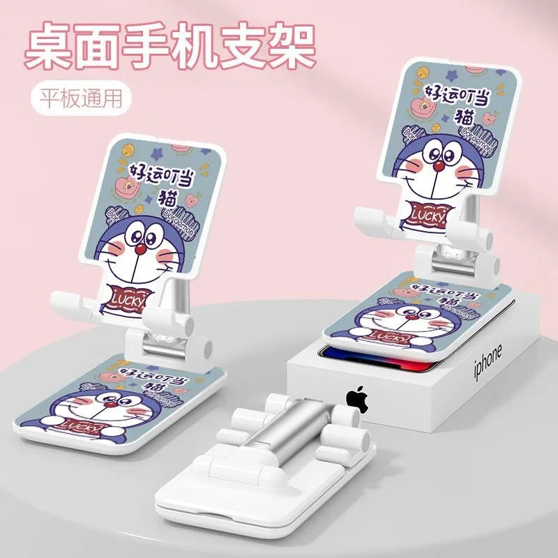 Doraemon mobile phone desktop stand cute personality portable folding lazy tablet telescopic universal holiday gift