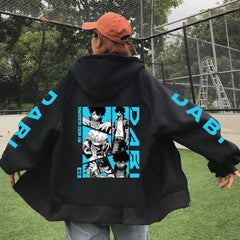 My Hero Academia Dabi Graphic Zip Up Hoodie Heavyweight Winter Fleece Streetwear Jacket