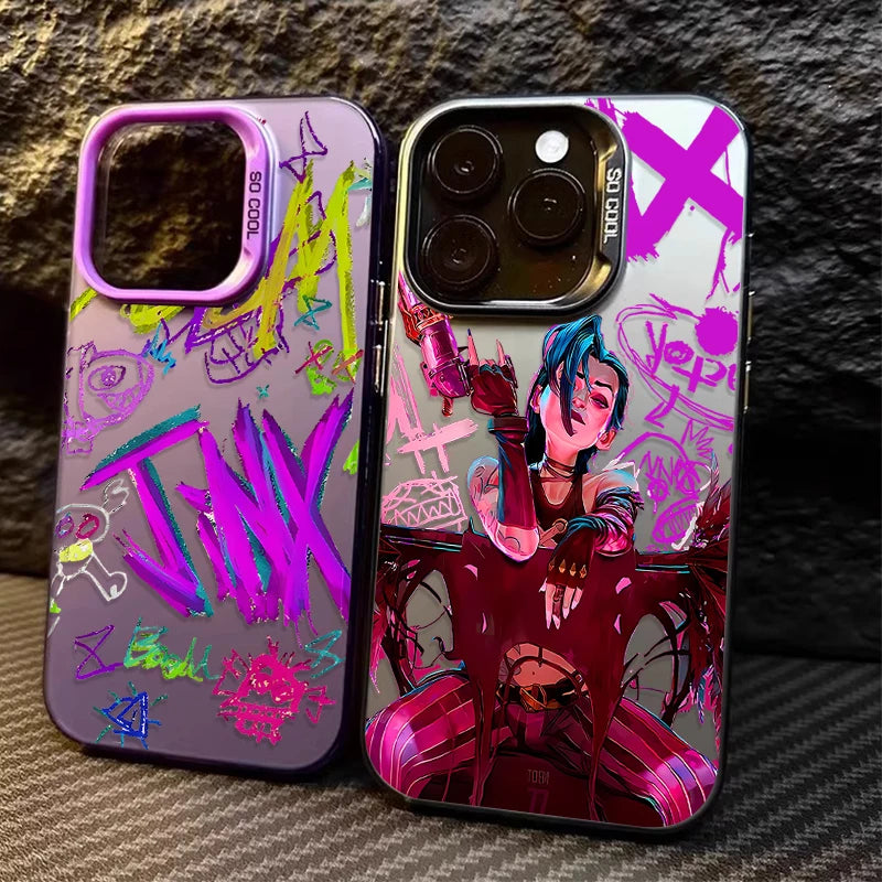 Anime Arcanes Graffiti J-Jinxs For iPhone 16 15 14 13 12 11 Pro Max XS Max 7 8 Plus Phone Case Shockproof Silicone Matte Cover
