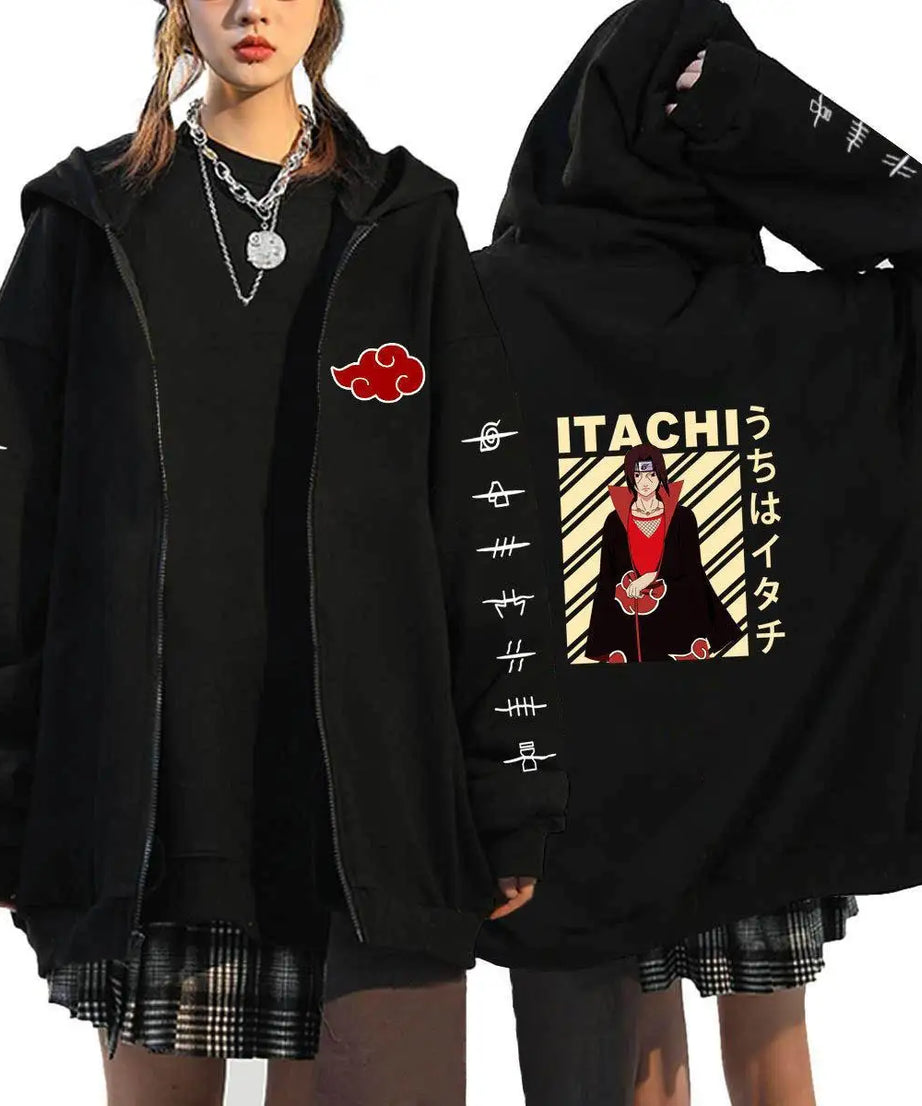Autumn Zip Up Jacket Anime Naruto Figures Sweatshirt Men Women Plus Size Casual Clothing Harajuku Coat Halloween Gifts