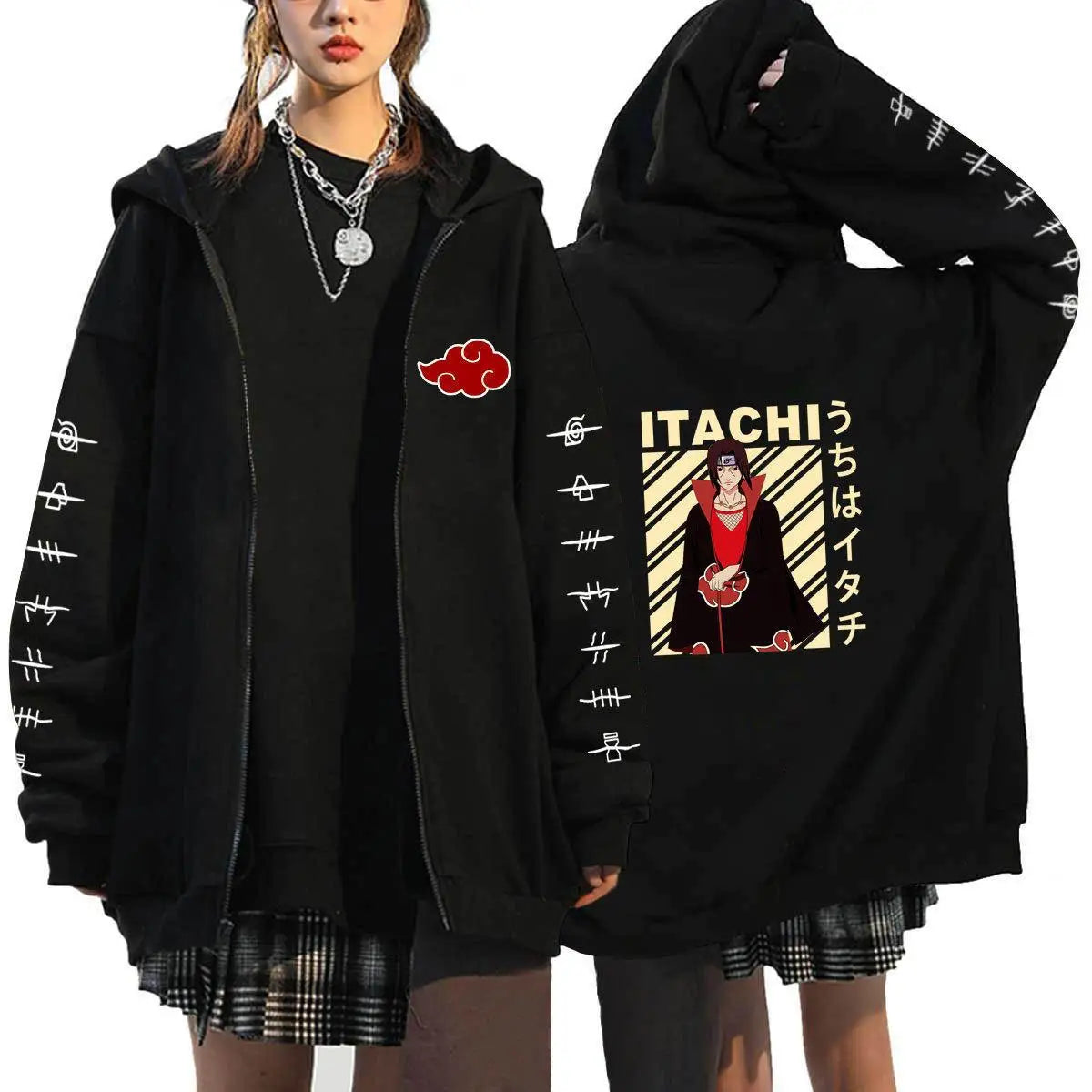 Autumn Zip Up Jacket Anime Naruto Figures Sweatshirt Men Women Plus Size Casual Clothing Harajuku Coat Halloween Gifts