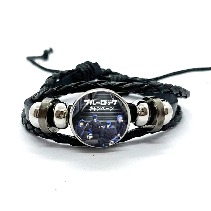 Anime Blue Lock Isagi Yoichi Chigiri Bachira Leather Bracelet Cosplay Unisex Adjustable Punk Wristband Jewelry Props