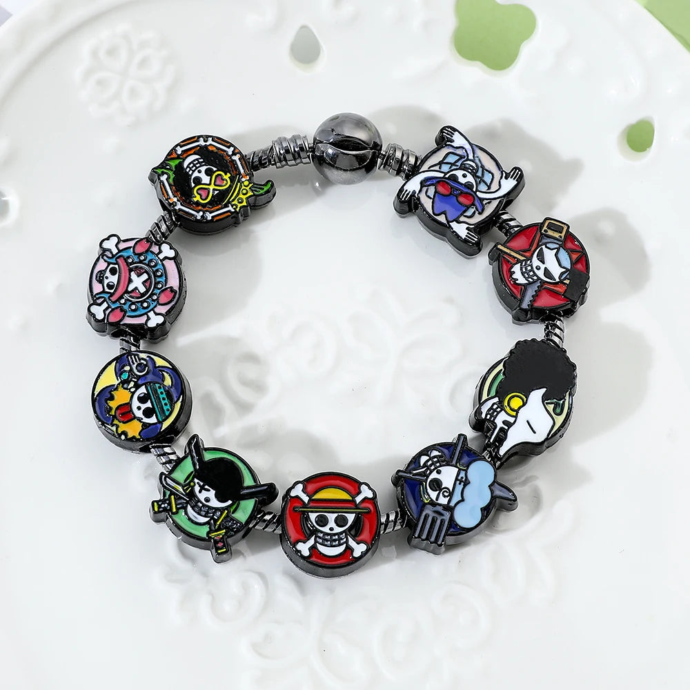 Anime Charms Bracelet Skull, DIY Pendant Bangle, Vintage Bracelet