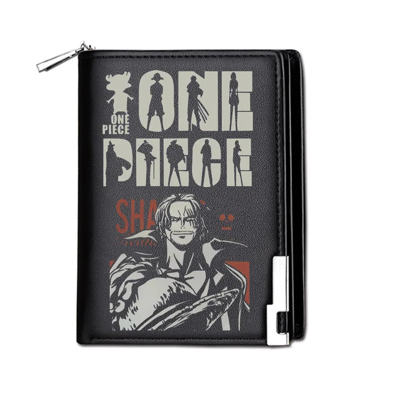 One Piece Luffy Ace Anime Peripheral Zipper New PU Wallet Handsome Personality Boy Print Coin Purse Short Card Pack Holiday Gift