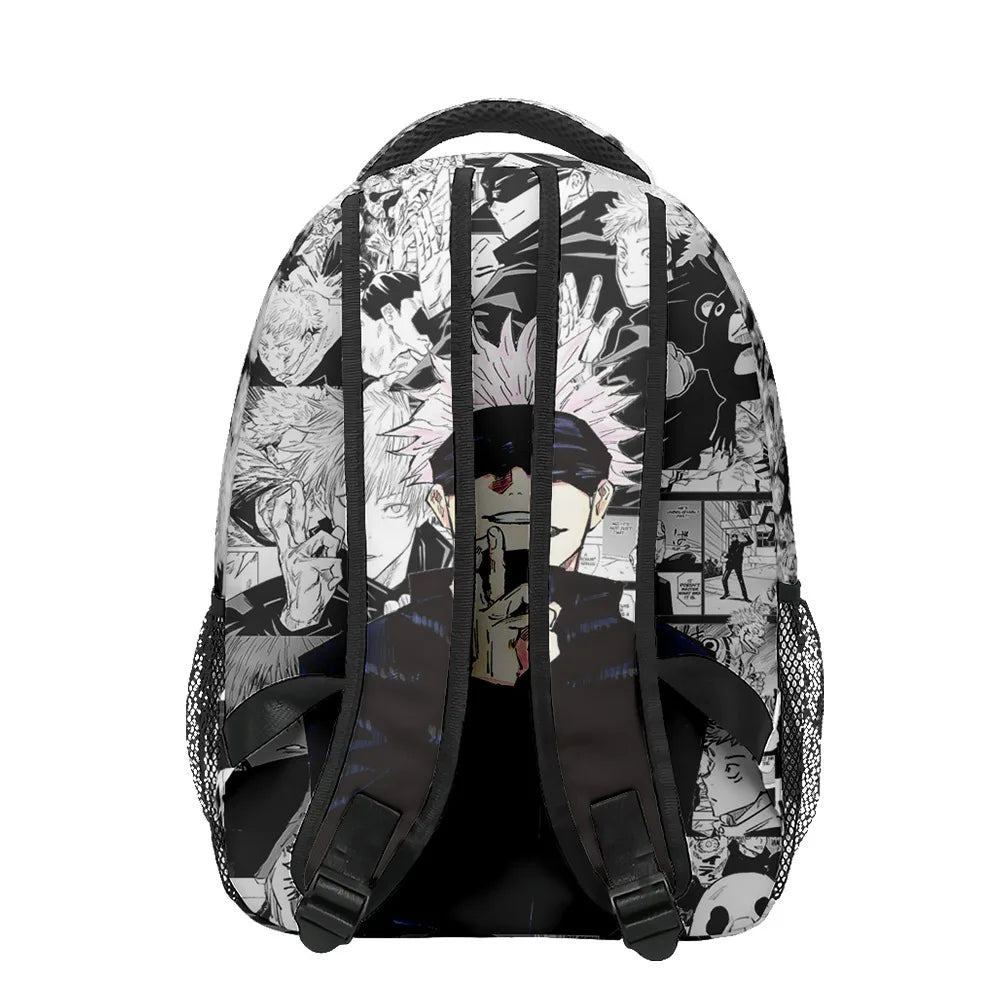 Boy Anime Printed Jujutsu Kaisen Gojo Satoru Backpack Large Capacity Drawstring Bag Student School Bag Travel