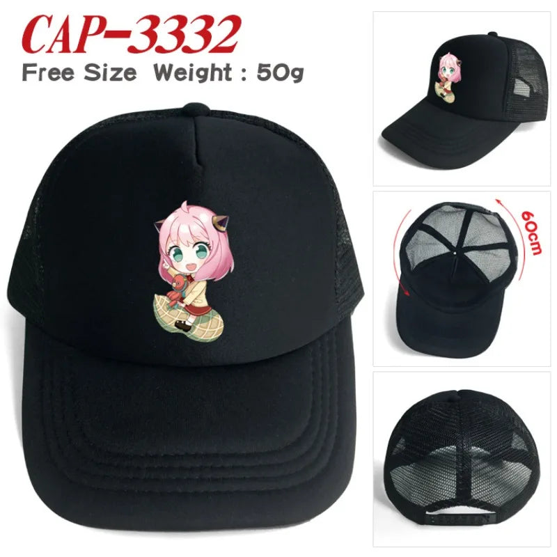 Pop Summer Cap Sun Visor Anya Forger Cute Hip Hop Caps Spy X Family Anime Cowboy Hat Peaked Trucker Dad Hats Gift