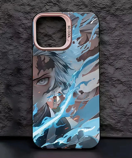 Anime D-Demon S-Slayer Plating Phone Case For Samsung Galaxy A14 A15 5G S21 S22 S23 S24 5G FE Plus Ultra A25 A35 A52 A53 A54 A55