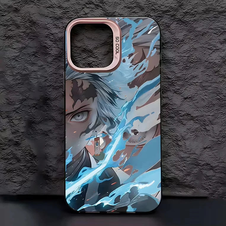 Anime D-Demon S-Slayer Plating Phone Case For Samsung Galaxy A14 A15 5G S21 S22 S23 S24 5G FE Plus Ultra A25 A35 A52 A53 A54 A55