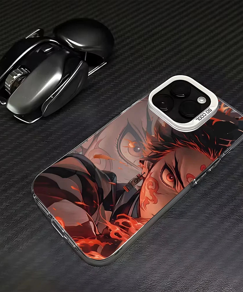 Anime D-Demon S-Slayer Plating Phone Case For Samsung Galaxy A14 A15 5G S21 S22 S23 S24 5G FE Plus Ultra A25 A35 A52 A53 A54 A55