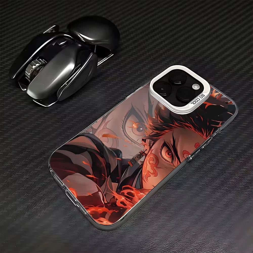 Anime D-Demon S-Slayer Plating Phone Case For Samsung Galaxy A14 A15 5G S21 S22 S23 S24 5G FE Plus Ultra A25 A35 A52 A53 A54 A55