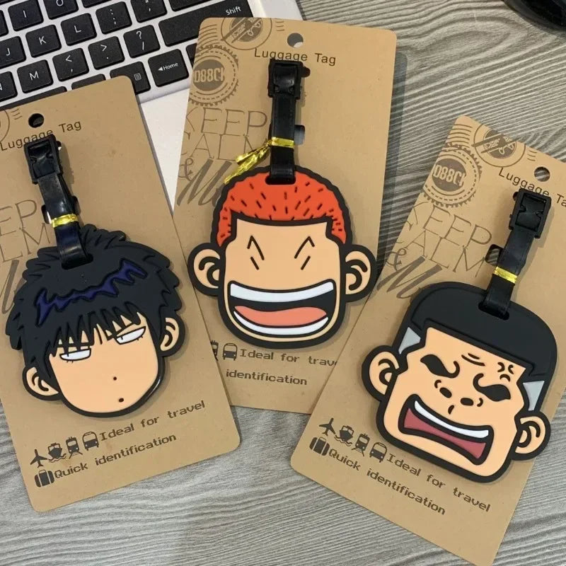 10cm anime cute slam dunk Rukawa Maple Sakuragi Mitsui silicone luggage tag travel checked bag charm diy Christmas gift