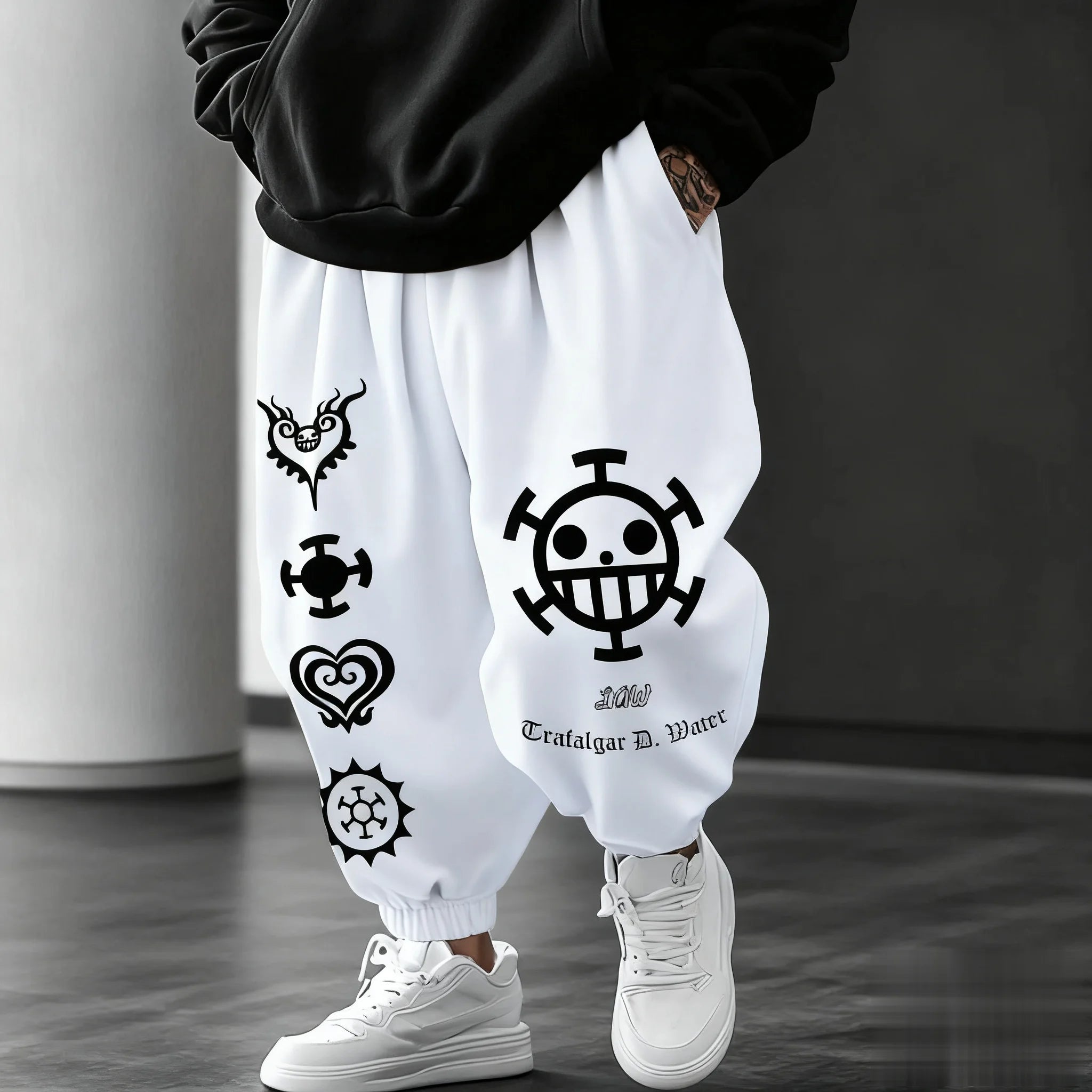 One Piece Anime Print Men's Loose Casual Sports Pants Streetwear Fashion Daily Wear Cotton Trousers Y2k Sweatpants Summer Autumn
