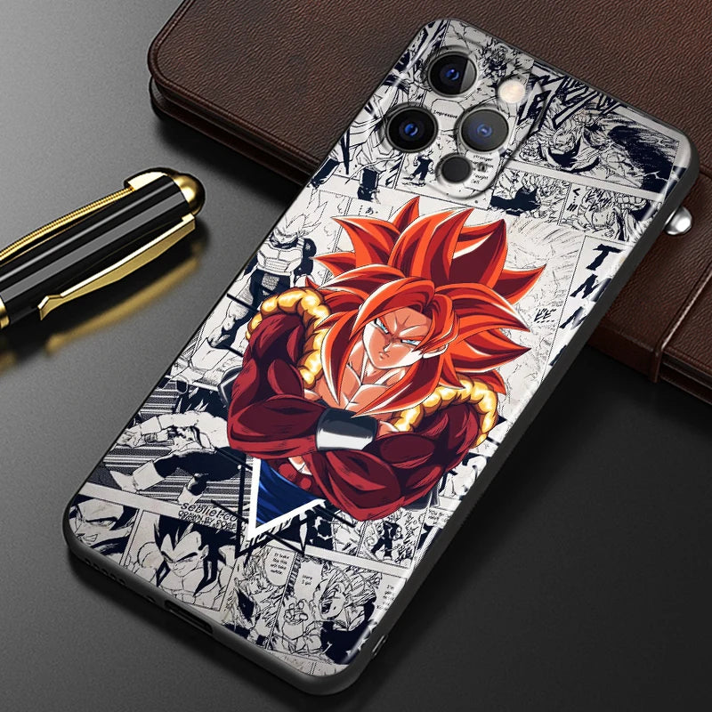 Manga D-Dragon Ball Z Art For iPhone 15 14 13 12 11 XS XR X 8 7 SE Pro Max Plus Mini Black Phone Case