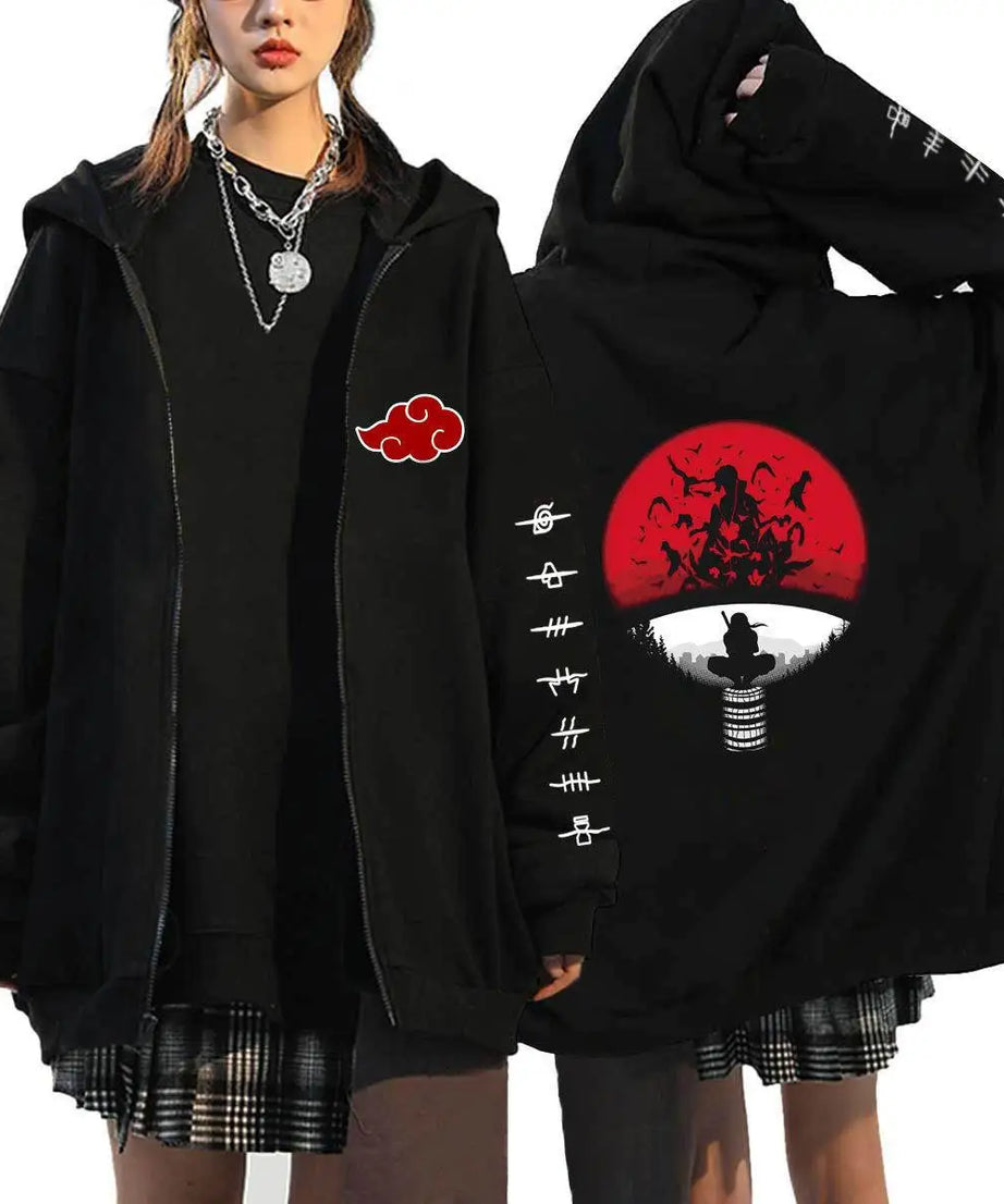 Autumn Zip Up Jacket Anime Naruto Figures Sweatshirt Men Women Plus Size Casual Clothing Harajuku Coat Halloween Gifts