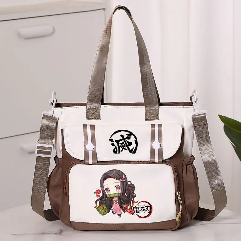 Anime Demon Slayer Kamado Tanjirou New Shoulderbag Men Women Crossbody Bags Student Fashion Large Capacity Handbag Holiday Gifts