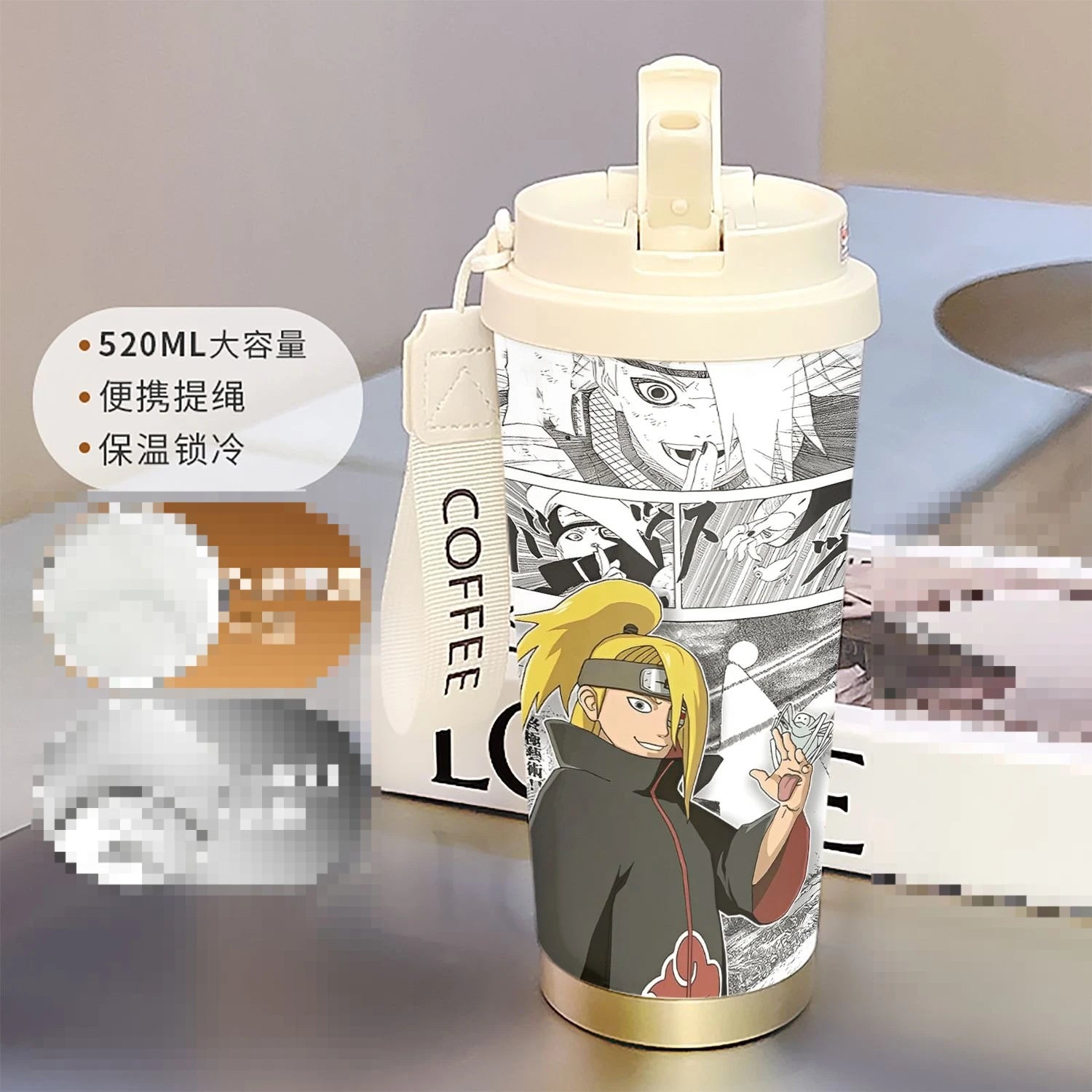 new Uzumaki Naruto cute and cool personality high-value two-dimensional student going out portable straw water cup birthday gift