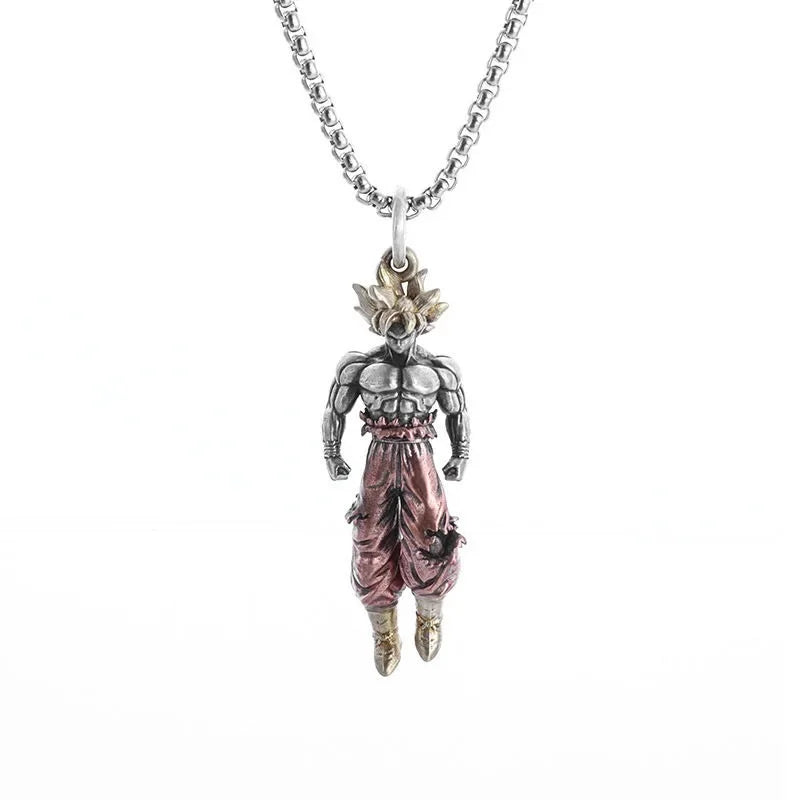 Dragon Ball Animation Peripheral Super Saiyan Goku Necklace Pendant Creative Couple Fashion Pendant Decorative Gift Wholesale