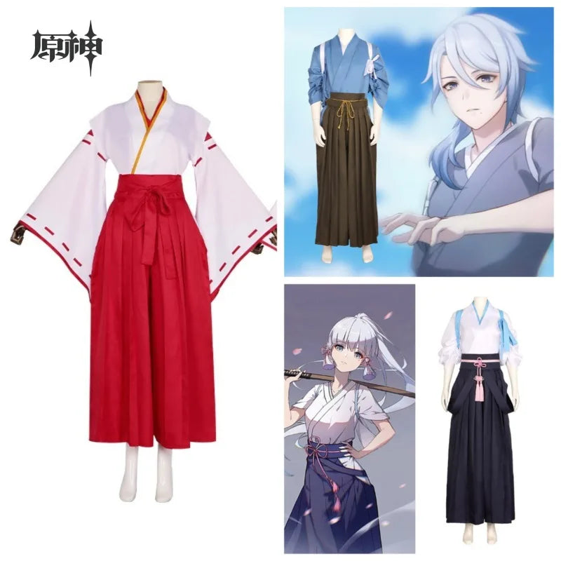Genshin Impact Cosplay Kamiya Cosplay Suit Kendo Suit Game Performance Kimono Game Role Performance Suit Holiday Gift