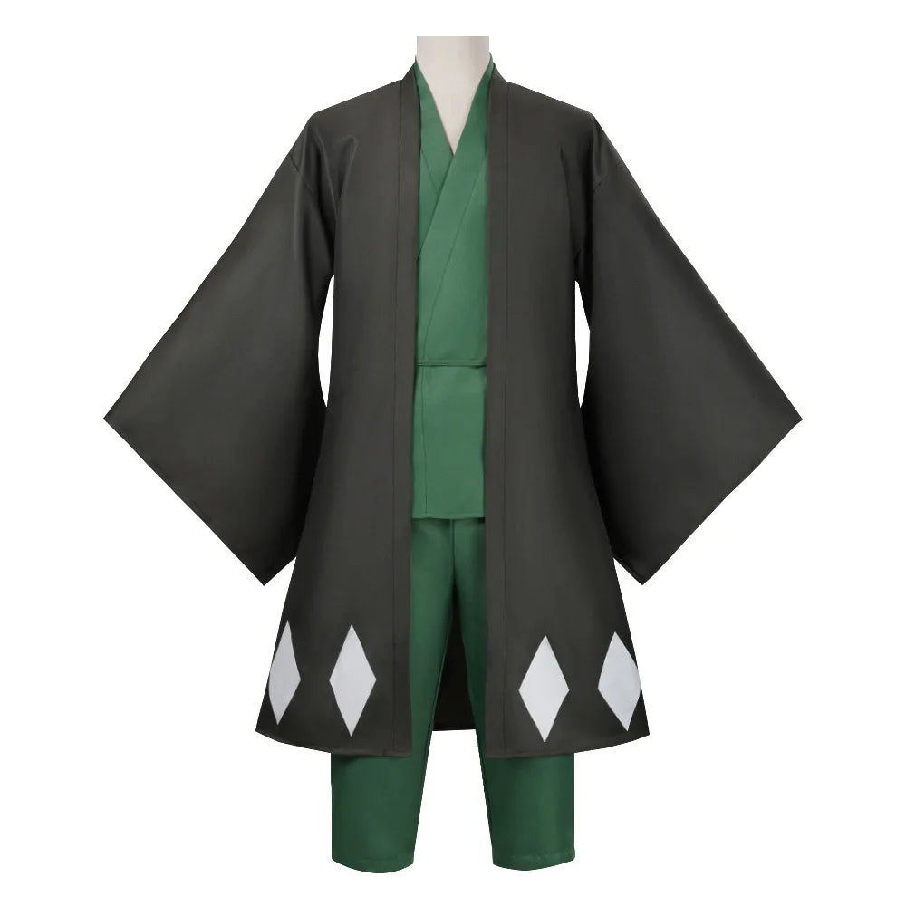 Hot Anime Bleach Cosplay Urahara Kisuke Gotei 13 Costume Kimono Uniform Cape Top Pants Hat Suit For Halloween Carnival Party