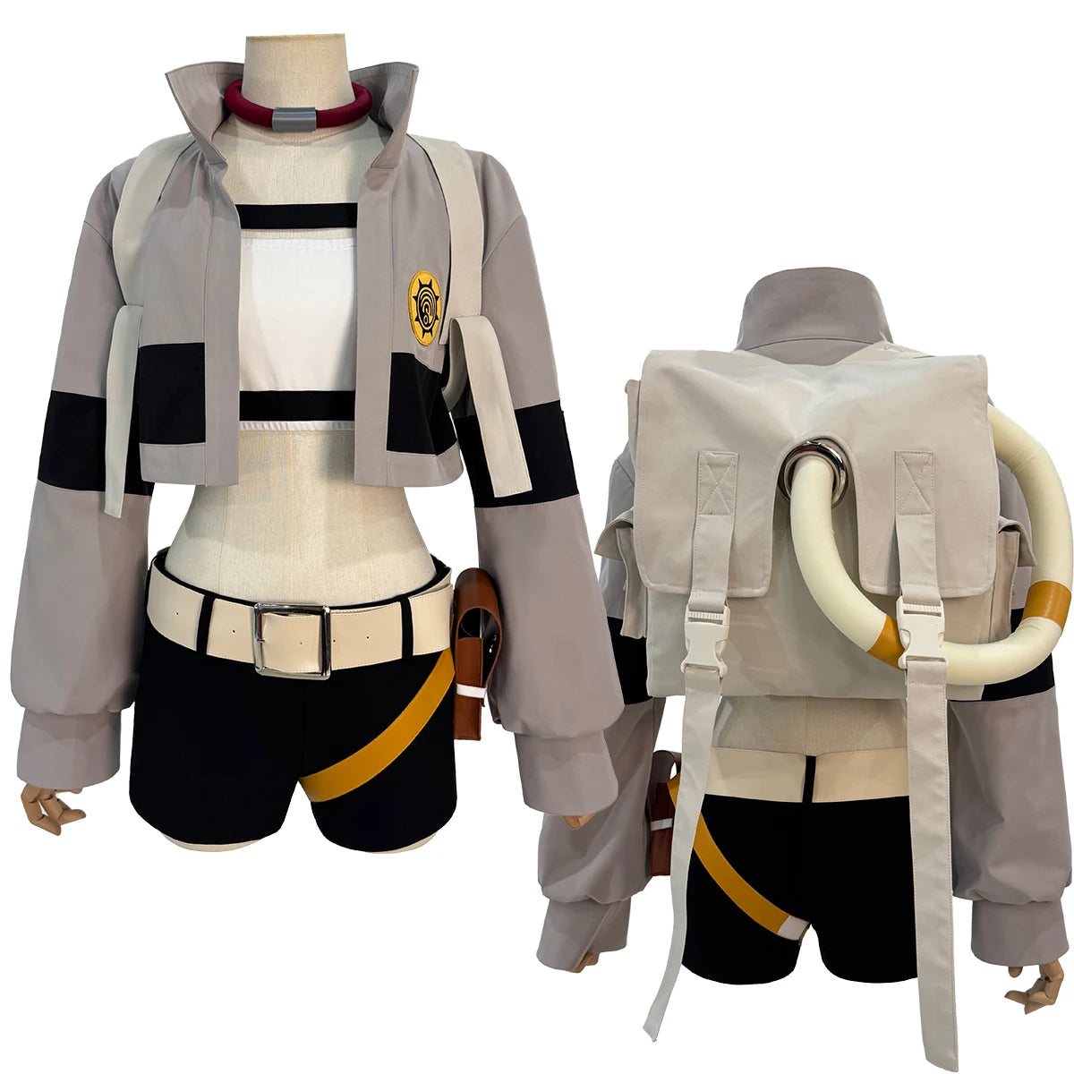 Gachiakuta Anime Riyo Cosplay Costume Convention Halloween Christmas Embroidery Top Vest Short Backpack Waist Bag