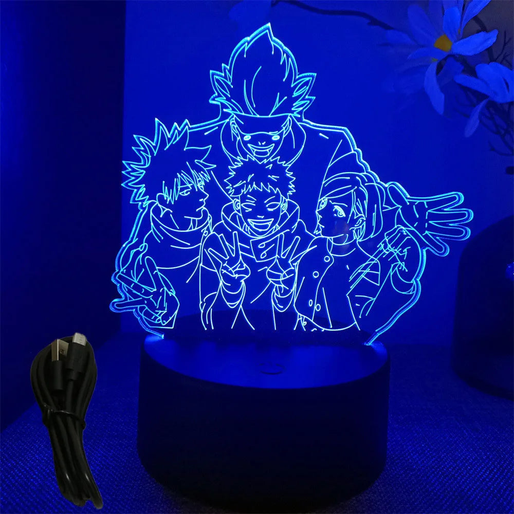 3D Anime Lamp Jujutsu Kaisen Led Night Light RGB Table Lamps Satoru Gojo Action Figure Kids Bedroom Desk Home Decor Friend